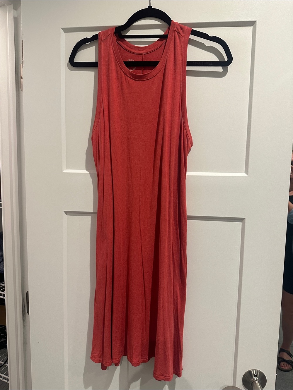 Flowy Coral Sleeveless Tank Dress